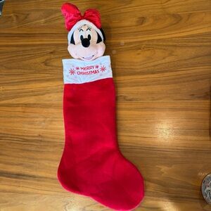 Minnie Mouse Christmas holiday stocking plush